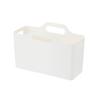 Cesta de almacenamiento portátil grande de estilo japonés para artículos diversos, mueble de escritorio para el hogar, cesta de almacenamiento transparente, caja de almacenamiento multifuncional para baño