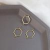 Pendientes exagerados de aguja de plata 925, de aleación, con doble colgante hexagonal, redondos porosos, hechos a mano, para hacer tú mismo, joyería, pendientes, collares y accesorios.