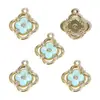 Aleación Inlay de Goteo de Aceite Trébol de la Suerte Trébol de Cuatro Hojas Colgante DIY Collar Pulsera Pendiente Accesorio de Decoración W765