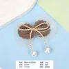 Laço Decorativo de Renda de Malha com Contas 7cm Feito à Mão para Presilha de Cabelo Infantil Peças de Acessório DIY