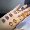 Ametista Citrino Transparente Gelo Uruguaio Natural Pixiu Esculpido 12-16mm Furo Passante Padrão