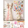 Decoración de Escena de Arcoíris con Globo de Cuerda para Cumpleaños Infantil para Niños de 2 Años y Niñas de 5 Años, Tela Ceremonial para Colgar