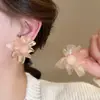 Pendientes de Borla de Flor de Perla Rosa Plateada Clavos de Oreja Pequeños Frescos Estilo Mori Accesorios de Oreja de Alta Gama Moda Venta al por Mayor
