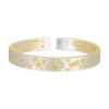 Pulseira Aberta de Prata Pura 9999 com Gato da Sorte Banhado a Ouro e Palavras Auspiciosas, Versátil e Adequada para Presentear uma Namorada no Aniversário Dela