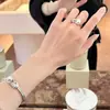 Diseño Único Anillo Versátil para Mujer Moda Ins Tendencia Minimalista Personalidad Pulsera de Perlas Anillo Abierto Ajustable