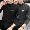Selección PremiumCamiseta de Manga Larga con Cuello Alto Medio y Forro de Polar por Ambos Lados para Hombre, Ropa Interior Térmica de Moda