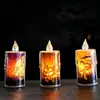 Vela Eletrônica LED de Halloween Padrão Abóbora Vela de Simulação Luz Noturna Decoração Festival Fantasma Enfeites Atmosfera de Festa