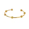 Pulseira de Contas em Aço Titânio Europeu e Americano Não Desbota para Mulheres Estilo Ins Leve Luxo Versátil Exquisite Pulseira Pulseira para Mulheres Atacado