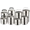 Lonchera de Acero Inoxidable Olla Dividida Portátil Caja con Tapa para Comida Rápida Olla de Comida Multicapa Vajilla de Camping Canasta de Gran Capacidad con Comida