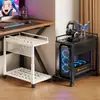 Soporte para torre de computadora, organizador para debajo del escritorio, base para impresora de oficina, estante en capas para uso doméstico con ruedas