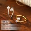 Anillo Elegante de Plata Esterlina 925 con Perla Torcida Anillo de Dedo Escalado de Diamante de Moda de Lujo Ligero de Alta Gama Anillo de Dedo para Comida para Mujer