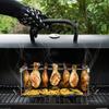 Parrilla plegable de acero inoxidable para muslos de pollo, con bandeja inferior, suministro directo transfronterizo