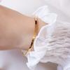 Moda Europeia e Americana Círculo Liso Leve Luxo Exagerado Pulseira Feminina Aço Titânio Não Desbota Círculo Espelhado Pulseira Personalidade Joia Simples