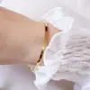 Moda europea y americana explosiones parlanchinas pulsera exagerada para mujer acero de titanio que no se decolora pulsera de círculo espejo personalidad joyería simple