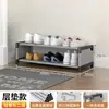 Zapatero multicapa y perchero combinados, un organizador de zapatos versátil para el hogar con gran capacidad, hecho de hierro