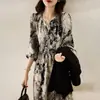 Vestido Largo de Manga Larga con Estampado de Pintura a Tinta, Estilo Francés Elegante, Nicho, Maduro, Moda, Nuevo Otoño 2026