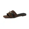 Sandalias Casuales de Deslizamiento con Hebilla de Celebridad de Internet Estilo Francés para Mujer, Nuevas Sandalias Planas Cuadradas Versátiles de Moda de Verano