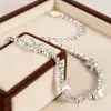 Pulsera de Mariposa de Plata Rota para Mujer, Hecha a Mano con Cuentas, Lujo Ligero, Diseño Exquisito de Nicho, Elegante Estilo Chino Nuevo, Joyería de Alta Gama