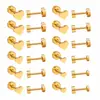 Tamanho da Joia Brincos de Tarraxa Coração de Amor Brincos Versáteis da Moda Formato de Coração Conjunto de Brincos de Tarraxa com Rosca Aço Inoxidável Banhado a Ouro