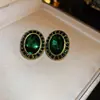 Brincos de Franja Florais com Zircônia Esmeralda e Agulha de Prata, Brincos da Moda de Luxo Leve de Alta Qualidade, Acessórios de Orelha Estilosos e Versáteis