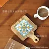 En stock Portavasos de Azulejo de Madera Maciza con Asa Aislamiento Térmico Salvamanteles Simple para Hogar de Madera Maciza para Mesa de Comedor Salvamanteles para Sopa y Arena
