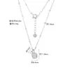 Collar de Plata S925 con Colgante de Circonita Cubo de Azúcar Cepillado, Estilo Exquisito para el Día a Día, Lujo Ligero, Moderno, Sensación de Alta Gama, Cadena para Suéter de Mujer al por Mayor
