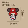 Nuevos dijes para zapatos de dibujos animados de One Piece transfronterizos, accesorios DIY para zapatos con agujeros, hebillas de zapatos de anime de dibujos animados, suministro directo de fábrica, en stock