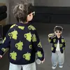 Cárdigan verde de elefante para niños para primavera y otoño, nuevo estilo de otoño 2026, suéter de punto elegante y genial para niños y niñas, adecuado para niños de varios tamaños