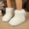 36-43 Zapatos de Mujer Talla Grande Botas de Mujer 2025 Invierno Zapatos de Algodón Botas de Nieve Cortas Planos Planos Tacón Cálido Casual Botas de Invierno