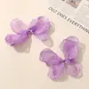Super Estilo Hada Malla Fina Borde Quemado Multicolor Múltiples Capas Lazo de Ocho Pétalos DIY Accesorios para el Cabello Hechos a Mano Pendientes Accesorios para Ropa