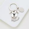 Perro meneando la cabeza creativo metal móvil colgante llavero perro zodiaco pequeño regalo metal colgante llavero