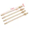 50mm Chapado en Cobre Color Oro Real 18K Retención de Color Corazón Sólido Broche de Langosta con Cadena de Cola de Colgante Cadena de Extensión de Collar DIY Ajuste