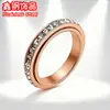 Fabricante Direto Suprimento em Estoque Venda Quente Transfronteiriça Anel Rotativo Quadrado de Diamante 4mm para Mulheres Joias Completas de Diamante em Aço Inoxidável