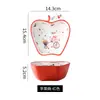 Ensaladera de Manzana, Bol de Cerámica para Frutas, Estilo Nórdico Japonés, Popular en Línea, Dormitorio, Estudiante, Chica, Bol Doméstico, Artesanía Pintada a Mano