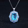 Collar de Alta Joyería TikTok Live Corte Milenio Colgante de Cristal de Limón Amatista Topacio