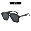 Nuevas gafas de sol retro de doble haz personalizadas, estilo europeo y americano, con montura grande, diseño de uñas de arroz, gafas de sol de moda para conducir en la calle.