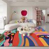 Alfombra Ins Colorida Dopamina Sala de Estar Resistente a las Manchas Fácil Cuidado Alfombra para Sofá Mesa de Centro Nueva Recámara Antideslizante Manta de Noche