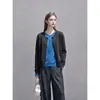 Cárdigan Delgado de Punto Falso Dos Piezas con Bloques de Color para Mujer, Conjunto Estilo Coreano de Principios de Otoño, Cárdigan Corto de Punto Estilo Chanel