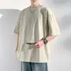 Camiseta de Manga Curta para Homem 2026 Novo Verão Estilo Fino Solta Fresca Respirável Seda de Gelo Secagem Rápida Top Camiseta