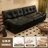 Sofá de Nuvem Minimalista Moderno Sala de Estar Casa Apartamento Pequeno Sofá Preguiçoso Luxo Leve Celebridade da Internet Estilo Creme Sofá de Tecido