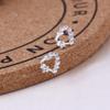 Brincos de Flores Flash Diamante Pérola Estilo Mercado Noturno Coreano Feminino Amor Geométrico Diamante Joias Brincos