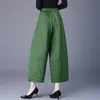 Garantía de Calidad Seda Real Reductor de Edad Nuevo Estilo Chino para Mamá Pantalones de Pierna Ancha Pantalones Casuales de Primavera y Otoño Elegantes Pantalones de Pierna Torcida Jacquard para Abuela