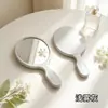 Espejo de mano de princesa con forma ovalada, portátil y conveniente, espejo de maquillaje de alta definición, admite personalización de logotipo para regalos publicitarios y promocionales, espejo pequeño
