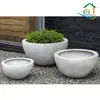 Diseño innovador forma cóncava plástico reforzado con fibra de vidrio color beige maceta para cafetería asiento redondo de ocio al aire libre estilo japonés