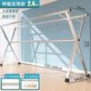 Tendedero de Ropa Plegable de Pie para Interiores y Exteriores de Doble Barra Tipo Cruz de Tubo de Acero Galvanizado Tendedero de Edredones para Balcón