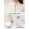 Ropa deportiva blanca para fitness para mujeres petite, nuevo top de principios de otoño 2026, manga larga, corta, ajustada, chaqueta de yoga