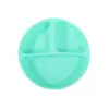 Plato de silicona de tres compartimentos bestseller transfronterizo, juego de utensilios de silicona de grado alimenticio para alimentar a bebés, plato dividido con plato de succión
