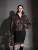 Chaqueta Corta de Cuero de Moda y Elegante Estilo Yang Shulin para Mujer, Ceñida a la Cintura y Adelgazante, Chaqueta Biker de Nicho, Nuevo Modelo para Primavera 2026