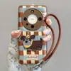 Funda para Teléfono Móvil Adecuada para Huawei Mate60 para Mujer Todo Incluido Anti-Caídas Huaweimate50Pro Elegante 40 Cuadros Cachorro