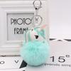 Colgante de bolso con forma de bola de pelo de unicornio, imitación de conejo Rex, llavero con forma de bola de pelo a juego, colgante de coche de peluche de poni, venta al por mayor